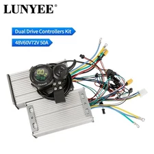 Dual Drive Controller With LCD Display 48V60V72V50A for Electric Scooter Acces