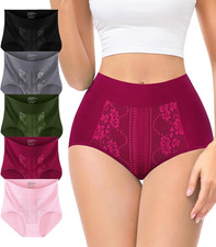 Women'S High Waisted Cotton Underwear, Comfortable Soft Full Coverage Breathable