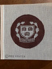 Harvard Needle Point Canvas.  Canvas Only No Yarn.Hand painted