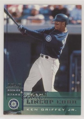 1998 Leaf Rookies & Stars Team Lineup Card Ken Griffey Jr #170 HOF g2x