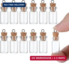 12 Pcs Small Glass Bottles with Cork, 1.5ml Tiny Glass Jars with Lids Empty Mini