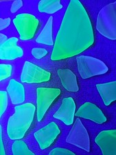 Machine Tumbled Uranium Glass Jewelry Arts Crafts Decor Green Sea Glass 3 Ounce