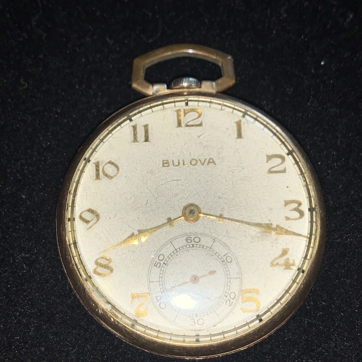 Auction Bulova 10k Rolled Gold Plate Pocket Watch Bulova Vintage