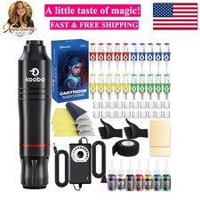 Tattoo Gun Kit Complete Tattoo Machine Set with Professional Rotary Tattoo Pe...