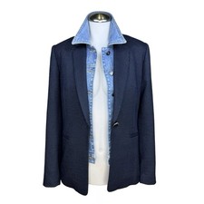 Blue Blazer Jacket Modified for Use with VERONICA BEARD Dickey Inserts Sz 0