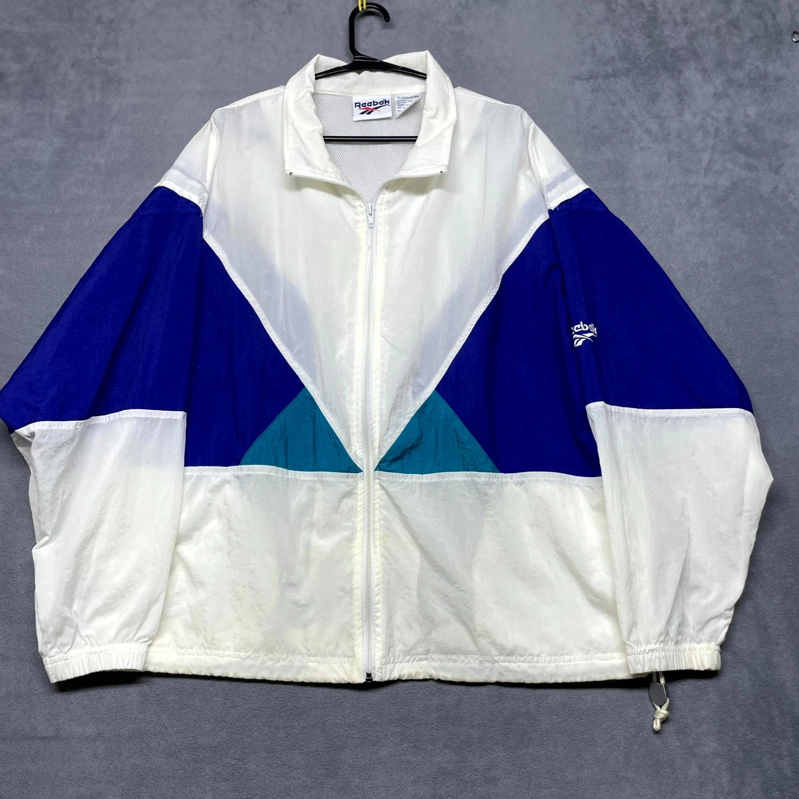 Reebok Y2K Windbreaker Jacket Mens Large Multicolor Colorblock Nylon Mesh Lined
Opens in a new windo