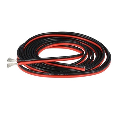 16 Gauge Flexible 2 Conductor Parallel Silicone Wire Red Black High Resistant...