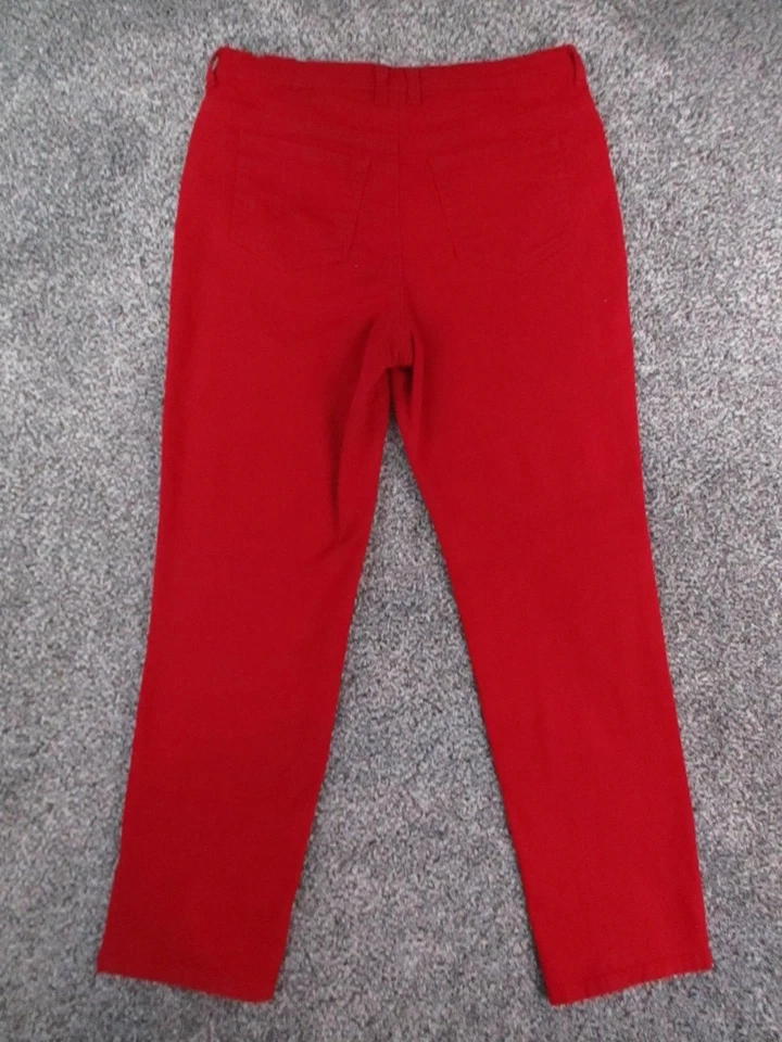 Pantalones de mezclilla Style & Co para mujer 12 rojos calce natural rectos algodón elástico 33x30 Foto 3 de 4