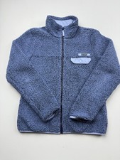 Columbia Fleece Jacket Youth Medium Blue Sherpa Full Zip Chest Pocket Warm