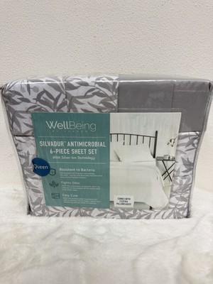 Well Being Silvadur Antimicrobial 300 Thread Sheet Set 6pcs Queen Grey