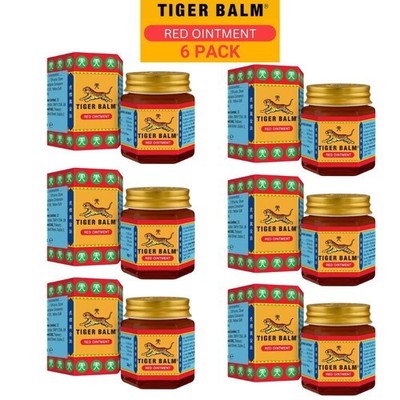 6X Tiger Balm (Red) Ointment 21ml Each - Super Strength Pain Relief Ointment