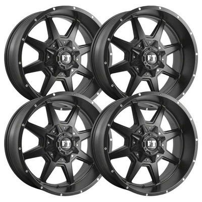(Set-4) Full Throttle FT2 22x12 5x139.7/5x150 Satin Black -44mm Wheels Rims 22