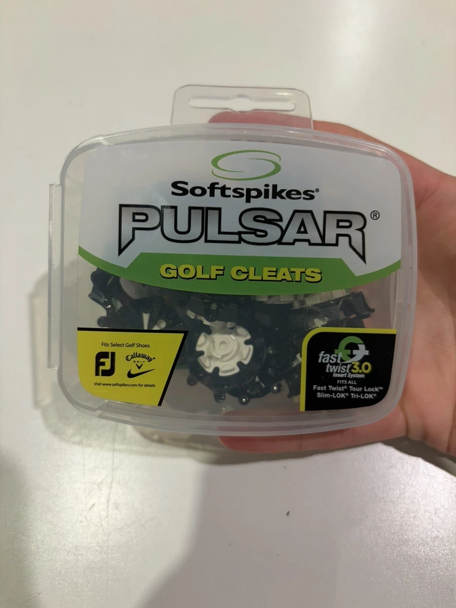 Softspikes Pulsar Fast Twist 3.0 Golf Cleat -16 in pack, Black & White