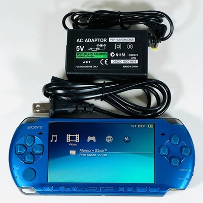 Sony PSP-3000 Console (Vibrant Blue) *ARK4 Firmware* 32GB & Charger - US Seller