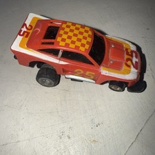 VTG 70's 5A-1886 Ideal TCR Cobra Jam Car red/white/yellow #25 Slotless Slot Car