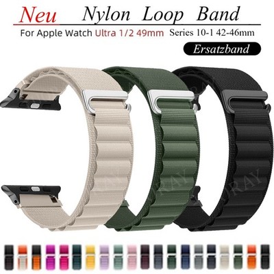 Nylon Loop Armband Für Apple Watch Series 11 10 9 8 7 6 5 4 3 Ultra 3 44/45/49mm