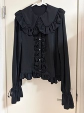 Preview of Angelic Pretty Long Sleeve Blouse Black No Transparency Fall Winter Lolita Japan
