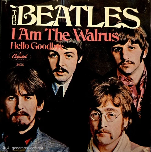 BEATLES ORIGINAL 45RPM RECORD, I AM THE WALRUS/ HELLO GOODBYE IN PICTURE SLEEVE