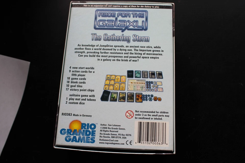 RACE FOR THE GALAXY: THE GATHERING STORM EXPANSION #1 , Open Box Unpunched - Image 3 of 3