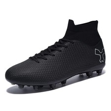 Men's Soccer Cleats Football Cleats for Mens Big Boys High-Top Spikes Shoes f...