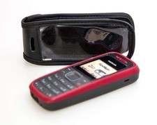 caseroxx custodia in pelle con clip da cintura per Nokia 1202 / 1203 in nero in vero led