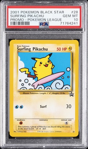 Surfing Pikachu graded PSA 10 for sale on eBay
