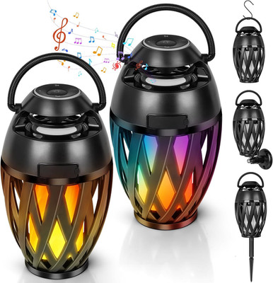 Flame Lamp Speaker, Outdoor Speakers with Multicolor Lights, Waterproof Torch La