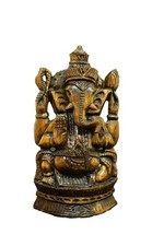 Ganesh Ganesha Ganpati Wooden Statue Sculpture Idol Murti for Home Temple Des...