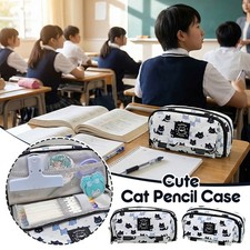Cute Cat Pencil Case Large Capacity Pencil Bag Storage Stationery Pencil Pouch .