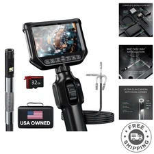 5ft Flexible Endoscope with Motion Sensor Headlamp & Dual Lens -  Waterproof