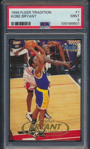 1998 Fleer Tradition Kobe Bryant & Michael Jordan #1 HOF Lakers Bulls PSA 9 Mint