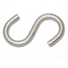 17/64" x 7/8" x 2-3/4" 18-8 Stainless Steel Medium Wire S Hooks 5 pcs. 
