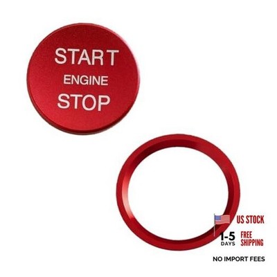 Car Engine Button Cover, Car One-Button Start Stop Push Button Decoration Red