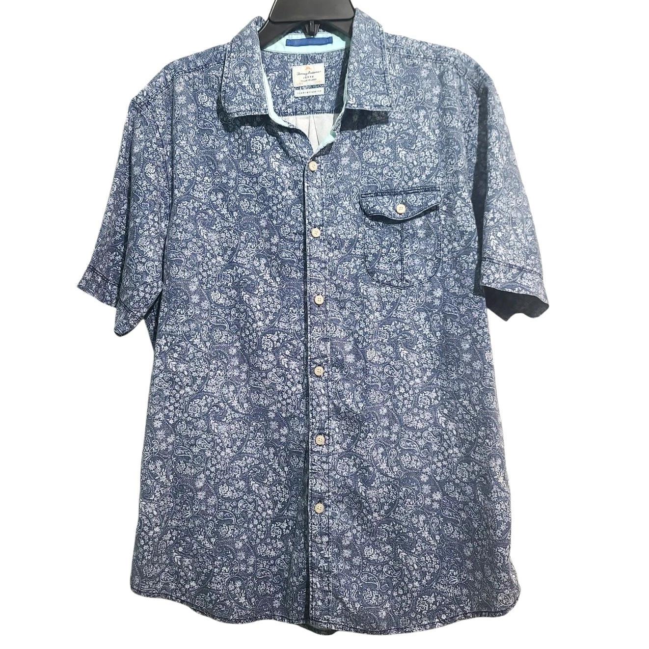 Tommy Bahama Jeans Island Modern Fit Shirt Blue Large