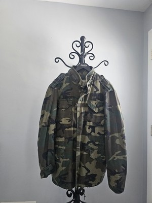 Alpha Industries M-65 Field Jacket Mens XL Camo Hooded World Tour Dragon