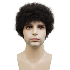Afro Short Curly Wigs 100 Human Hair Wig for Black Women or Men African America