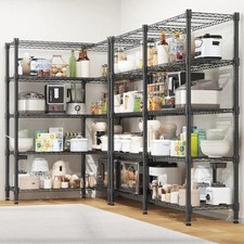 4/5 Tier Metal Storage Shelves Wire Shelving Unit Adjustable Heavy Duty Kitchen