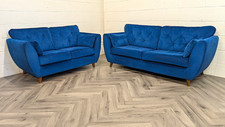 SCS Hoxton Malia Marine Velvet Blue 3 + 2 Seater Sofa Set - Delivery Available