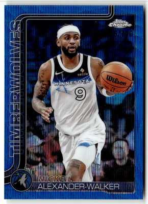 Topps NBA Chrome 2025 No 193 Nickeil Alexander-Walker Blue Wave Refractor 76/150