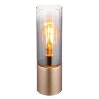 Tischlampe Tischleuchte Nachttischlampe Cappuccino Beistelllampe Rauchglas 30Cm