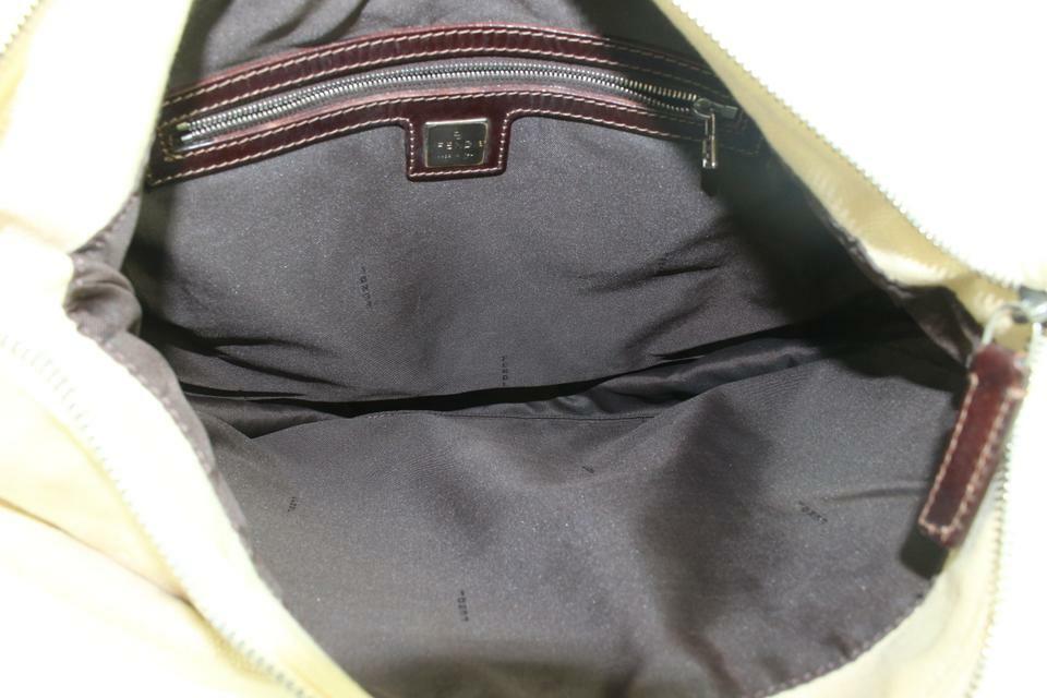 Fendi Ivory Zucca Mamma FF Monogram Baguette Zip Shoulder Fendi Ivory Zucca Mamma FF Monogram Baguette Zip Shoulder