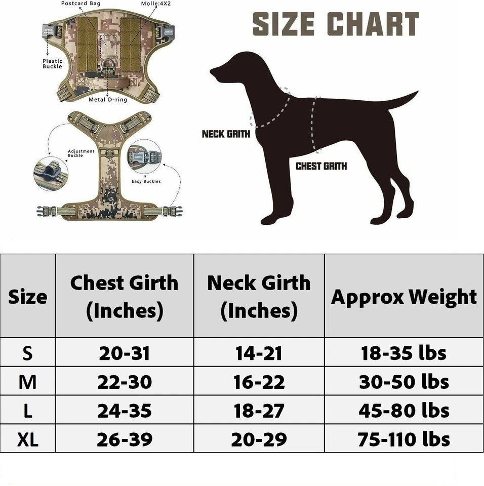 Verja Tactical Dog Harness No-Pull Adjustable Reflective Dog Vest & Leash Set - Image 2 of 4