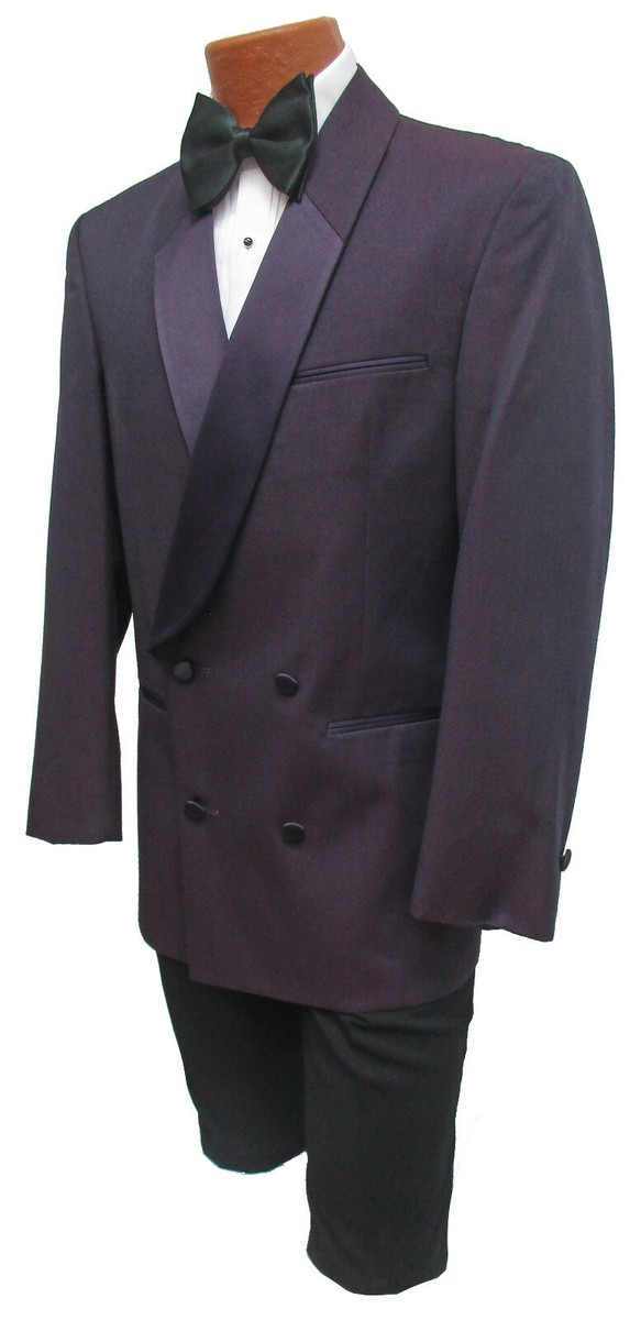 【VINTAGE】 double breasted setup purple 34 Mens Six Button Suit - Gangster Suit - 1920's Suit - Double