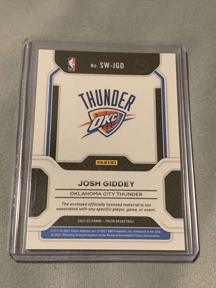 2021-22 Panini Prizm Basketball Josh Giddey RC Sensational Swatches #SW-JGD HOT - Image 2 of 2
