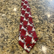 Men's 100% Silk VINTAGE Neck Tie, DUCKS UNLIMITED Flying Mallards, Made In USA
