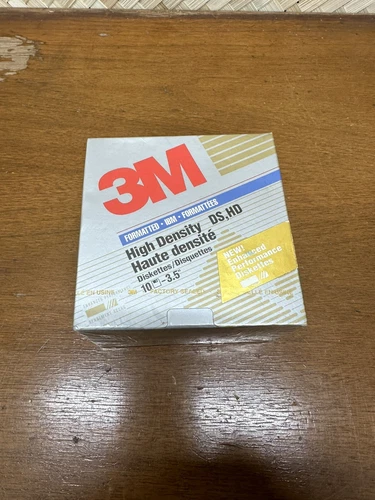 3M 3.5 Inch DS DD Double Sided High Density Floppy Diskettes 10 Diskettes 12042