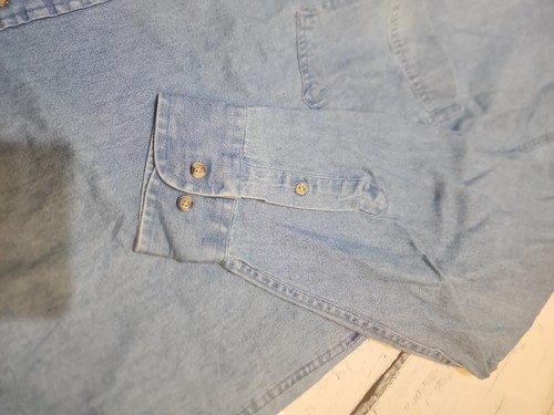 Mens Bill Blass Button Down Collared Denim Shirt Size XL Blue New - Picture 6 of 7