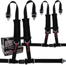 4 Point Harness with 2 Inch Padding Ez Buckle Technology Black Pair