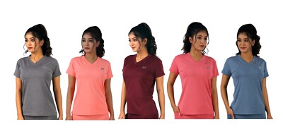 Damen-T-Shirt Twisted Loose Gym V-Ausschnitt Activewear Sport Laufen Yoga