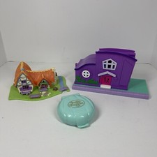 Vintage Polly Pocket Snow White Cottage Bluebird Pollysville Playset Lot 1990s